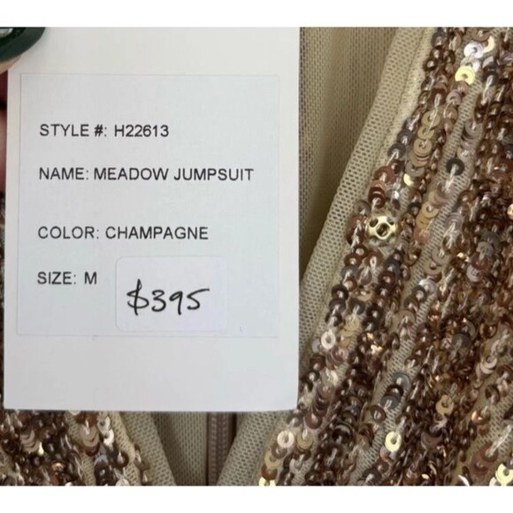 Generation Love Revolve Meadow Sequin Jumpsuit Champagne NWT $395 - Picture 6 of 12